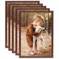 vidaXL Fotorámiky na stenu alebo stôl 5 ks hnedé 29,7x42 cm MDF