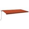 vidaXL Automatická markíza s LED a senzorom vetra 600x300 cm oranžová/hnedá