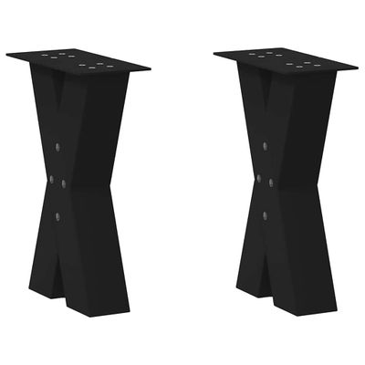 vidaXL Nohy konferenčného stolíka v tvare X, 2 ks, čierne, 38 x (42-43) cm, oceľové