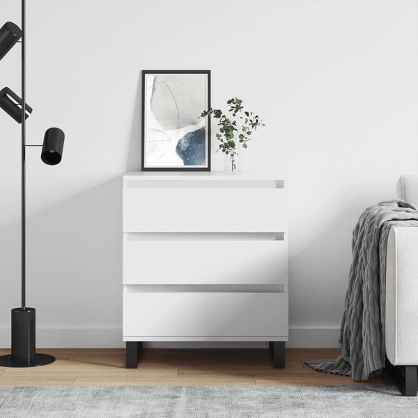 vidaXL Komoda biela 60x35x70 cm spracované drevo
