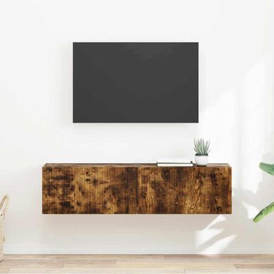 vidaXL TV nástenná skriňa Nástenný 2 pcs Dymová dub 60 x 31 x 29,5 cm