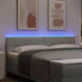 vidaXL LED hlavová doska s LED pásikmi Svetlosivá 180 cm Zamat