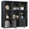 vidaXL Knižnica, lesklá sivá 98x30x98 cm, kompozitné drevo