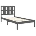 vidaXL Posteľný rám, sivý drevený masív 75x190 cm malé jednolôžko