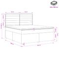 vidaXL LED boxspring posteľ s matracom Svetlosivá 140 x 190 cm Látka