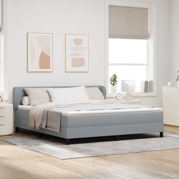 vidaXL Posteľ s pružinovým rámom Svetlosivá 180 x 200 cm látka