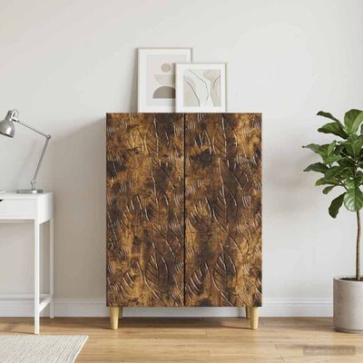 vidaXL Servírovacia skriňa Dymový dub 66 x 34,5 x 90 cm