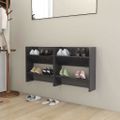 vidaXL Nástenné skrinky na topánky 2 ks, sivé 60x18x60 cm