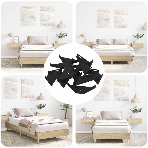 vidaXL Rohový držiak 12 pcs Čierna 138,5 x 50,5 x 16 mm Železo