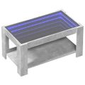 vidaXL Konferenčný stolík s LED betónový 93x53x45 cm kompozitné drevo