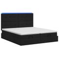 vidaXL Ottoman posteľ s matracom a LED Čierna 180 x 200 cm Látka