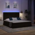 vidaXL LED úložná posteľ s matracom Čierna 160 x 200 cm Zamat