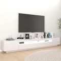 vidaXL TV skrinka s LED svetlami lesklá biela 260x35x40 cm