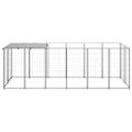vidaXL Koterec pre psa strieborný 330x110x110 cm oceľ