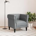 vidaXL Kreslo chesterfield svetlosivá látka