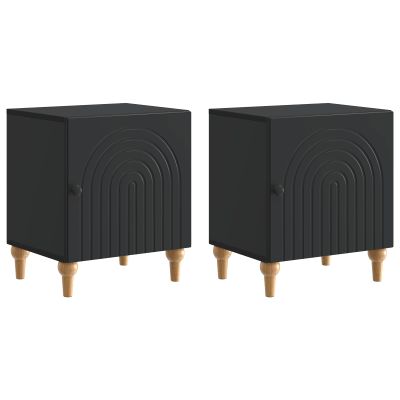 vidaXL Nočný stolík 2 pcs Čierna 43 x 34,5 x 50 cm Kompozitné drevo