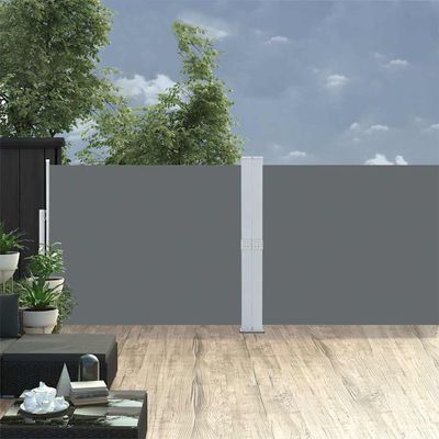 vidaXL Zaťahovacia bočná markíza na terasu 140x1200 cm, antracitová