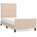 vidaXL Posteľný rám s čelom kapučínový 90x200 cm umelá koža