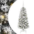 vidaXL Umelý Sklápací Vianočný Stromček 150 LED Zelená a biela 120 cm