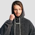 Mikina Aura Hoodie Washed Black - GymBeam, veľkosť L, 95 % cotton, 5 % elastane