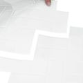 vidaXL Dlaždica herringbone 20 ks Biela 30 x 30 cm Polyuretán a PET