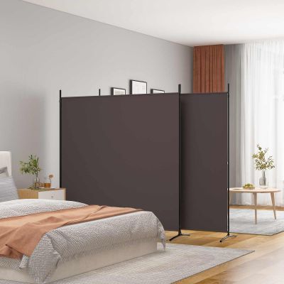 vidaXL 3-panelový paraván hnedý 525x180 cm látkový