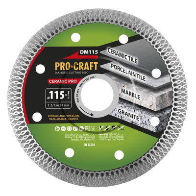 Diamantový rezný kotúč 115 mm PROCRAFT DM115 Ceramic PRO