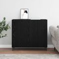 vidaXL Servírovacia skriňa Čierny dub 90 x 34 x 80 cm Kompozitné drevo