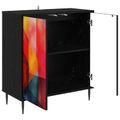 vidaXL Servírovacia skriňa HEESCH Čierny dub 69 x 33 x 76 cm