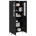 vidaXL Highboard Čierny dub 69,5 x 34 x 180 cm Kompozitné drevo