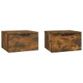 vidaXL Nástenné nočné stolíky 2 ks dymový dub 34x30x20 cm