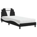vidaXL Posteľ Viana s matracom čierno-biela 80x200 cm umelá koža