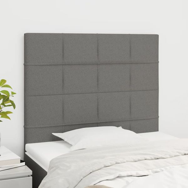 vidaXL Čelo postele tmavosivé 90x5x118/128 cm látkové