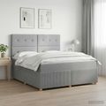 vidaXL LED boxspring posteľ s matracom Svetlosivá 140 x 200 cm Látka