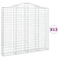 vidaXL Oblúkové gabiónové koše 13 ks 200x30x180/200 pozinkované železo