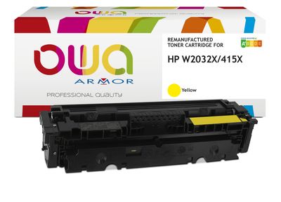 OWA Armor toner kompatibilný s HP W2032X, 415X, 6000 strán, žltá/yellow, level managment