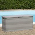 vidaXL Záhradný úložný box sivý 117x45x56 cm