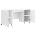 vidaXL Stôl Biela s vysokým leskom 142,5 x 50 x 75 cm Kompozitné drevo