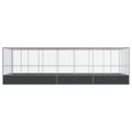 vidaXL Voliéra s nadstavcom strieborná 725x307x212 cm oceľ