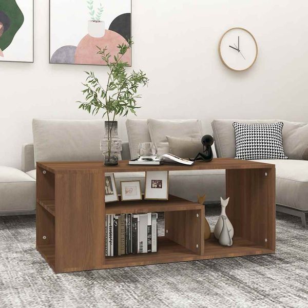 vidaXL Konferenčný stolík hnedý dub 100x50x40 cm spracované drevo