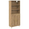 vidaXL Highboard Remeselný dub 69,5 x 34 x 180 cm Kompozitné drevo
