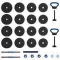 vidaXL 4-v-1 set činkových tyčí a kettlebellov 30 kg Čierna a modrá