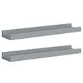 vidaXL Poličky na zarámované obrázky 2 ks sivé 40x9x3 cm MDF