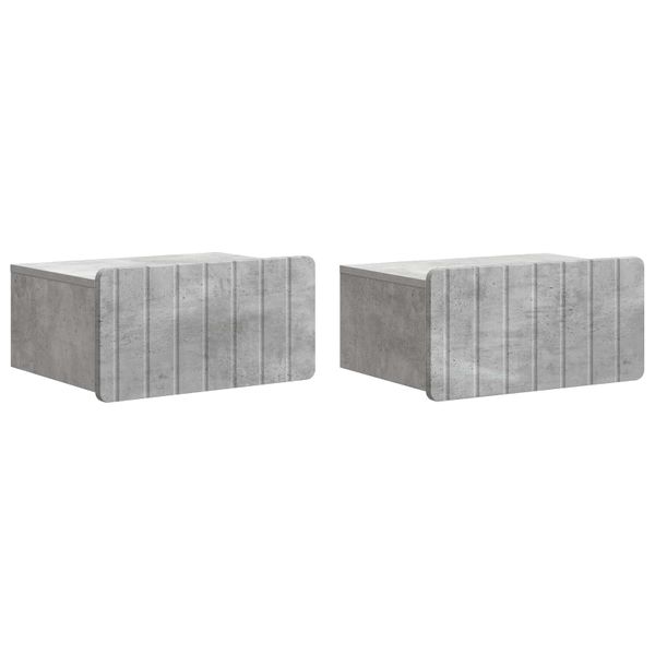 vidaXL Nástenná nočná skrinka 2 pcs Betónovo sivá 49 x 34,5 x 24 cm