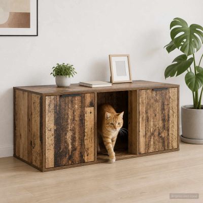 vidaXL Nábytok pre mačky Staré drevo 100 x 49 x 45 cm Kompozitné drevo
