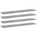 vidaXL Prídavné police 4ks betónovo sivé 100x20x1,5cm kompozitné drevo