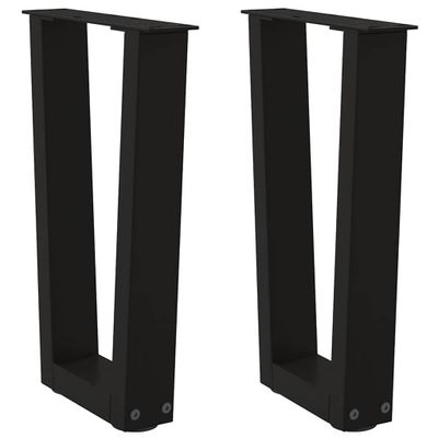vidaXL Nohy konferenčného stolíka v tvare V, 2 ks, čierne, 38 x (42-43,3) cm, oceľové