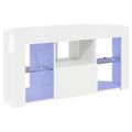 vidaXL Rohový LED TV kabinet 100 x 40 x 50 cm Vysoko lesklá biela