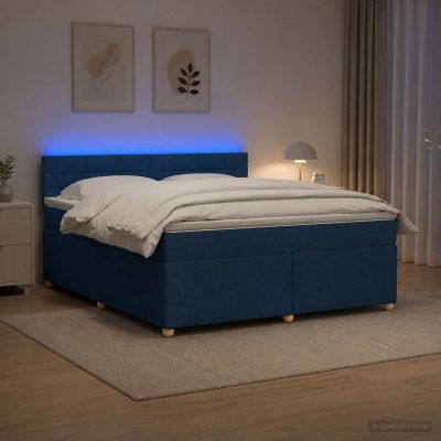 vidaXL Posteľ boxspring s matracom Modrá 140 x 200 cm Látka