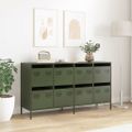 VidaXL Príborník Olive Green 135x39x73,5 cm Oceľ valcovaná za studena